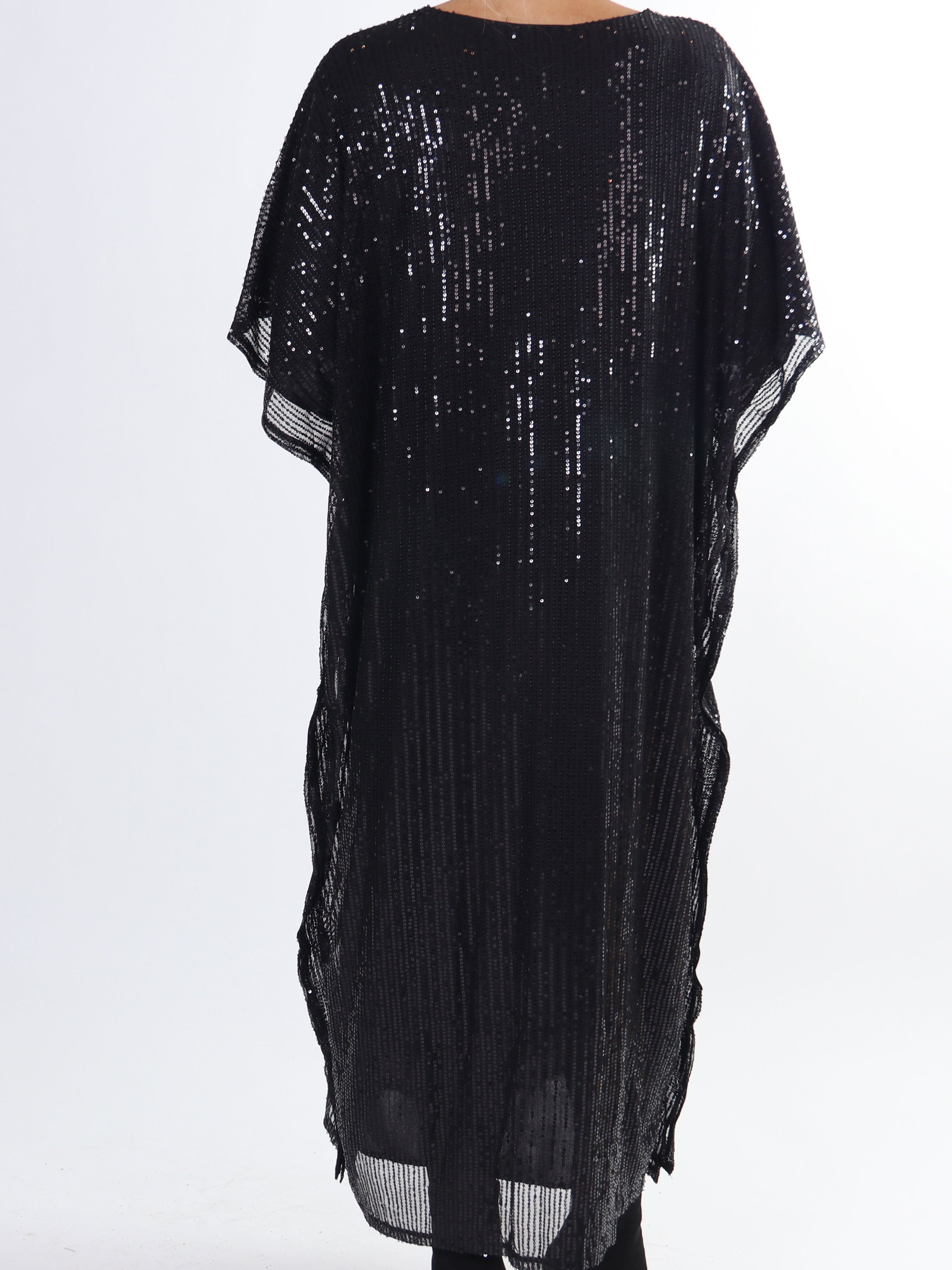 Azmina Long - Lång plus size-tunika med paljetter